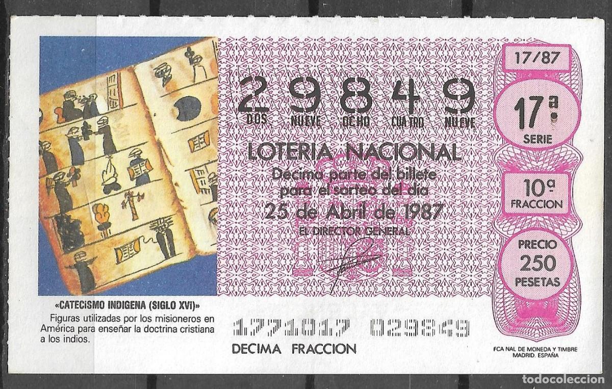 Loter&iacute;a Nacional: LOTERIA NACIONAL,05/04/1987.