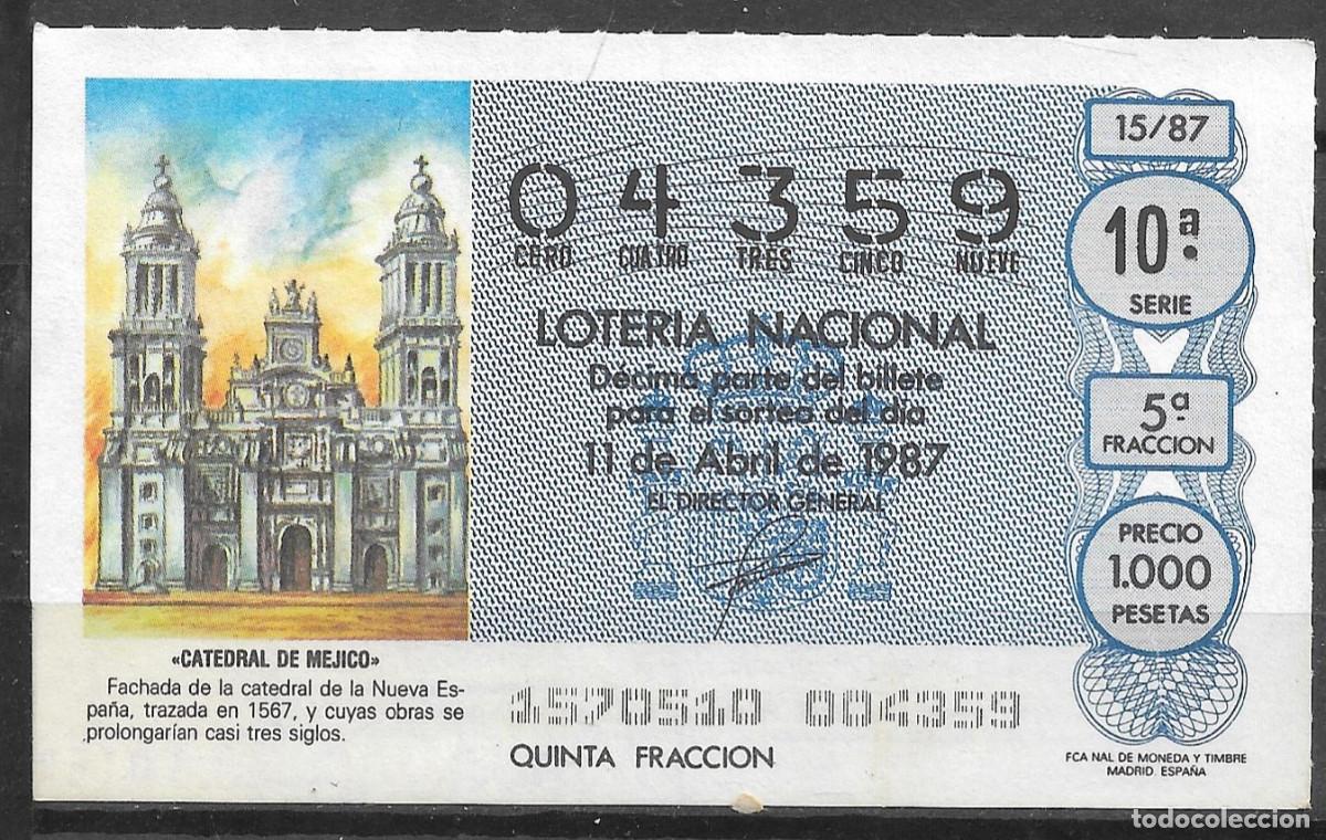 Loter&iacute;a Nacional: LOTERIA NACIONAL,11/04/1987.