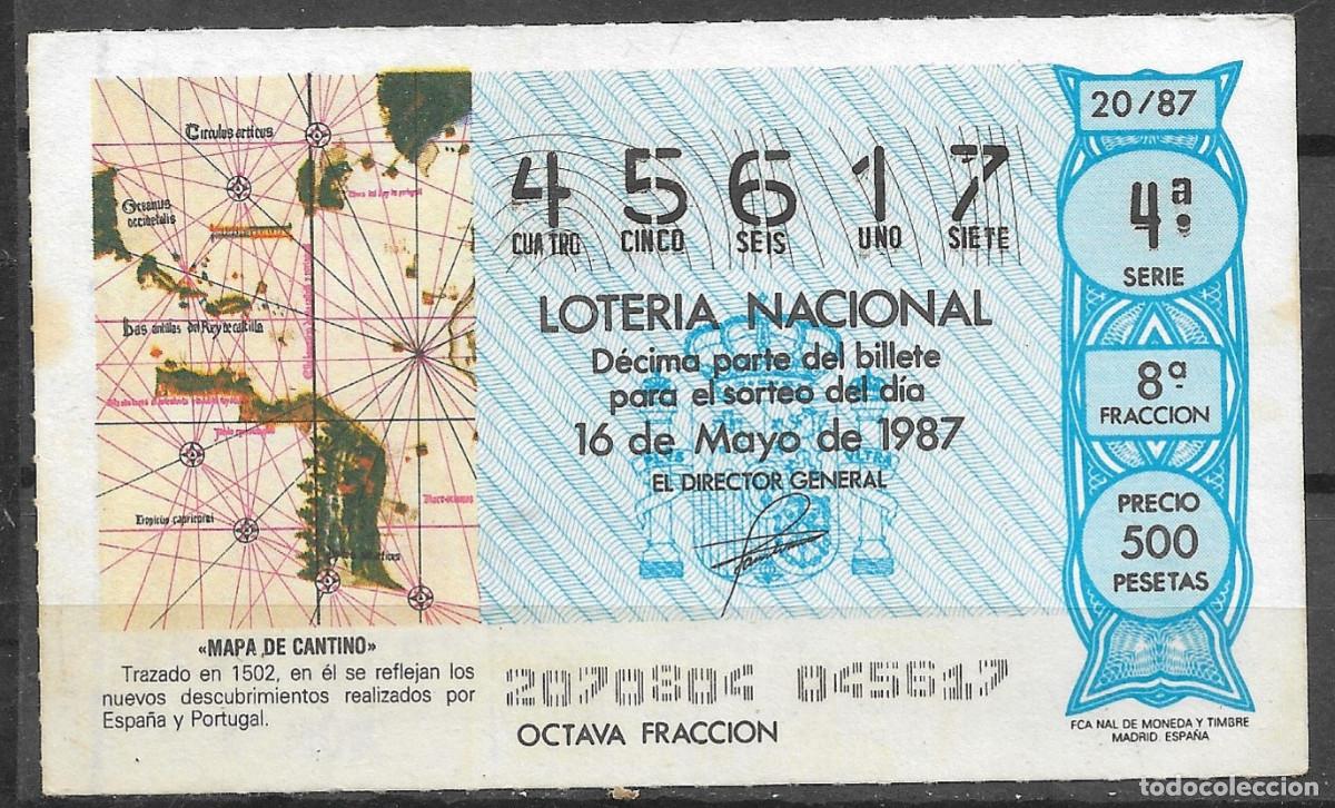 Loter&iacute;a Nacional: LOTERIA NACIONAL,16/05/1987.