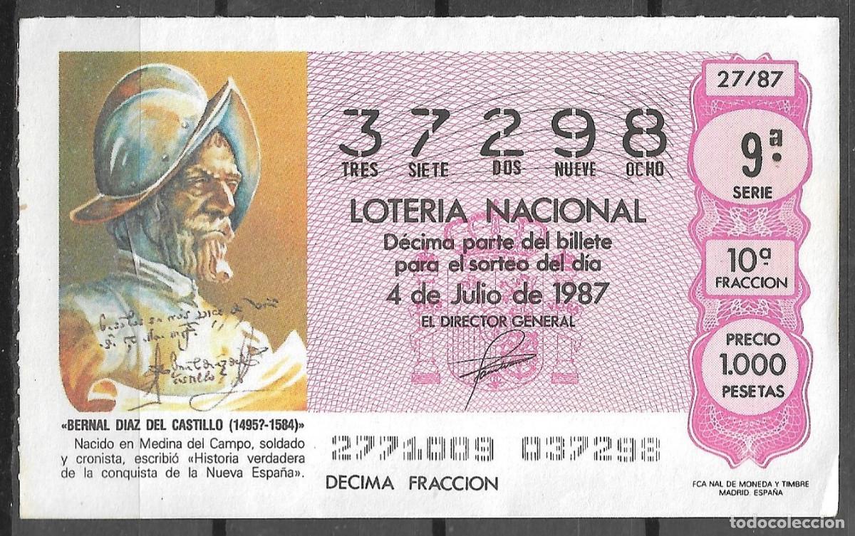 Loter&iacute;a Nacional: LOTERIA NACIONAL,04/07/1987.