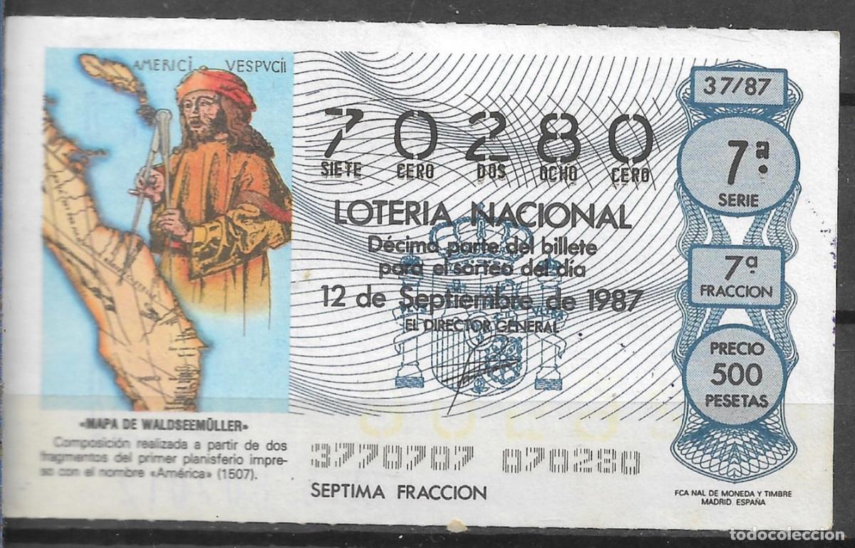 Nationale spanische Lotterie: LOTERIA NACIONAL,12/09/1987.
