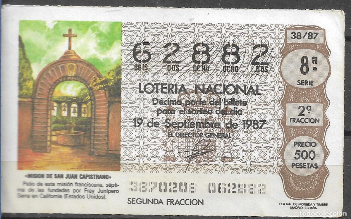 Nationale spanische Lotterie: LOTERIA NACIONAL,19/09/1987.