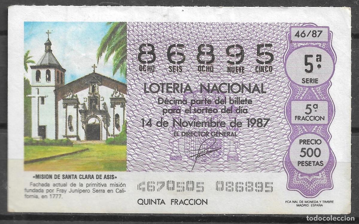Nationale spanische Lotterie: LOTERIA NACIONAL,14/11/1987.