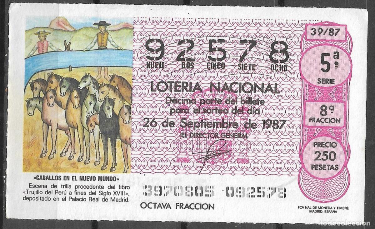 Loter&iacute;a Nacional: LOTERIA NACIONAL,26/11/1987.