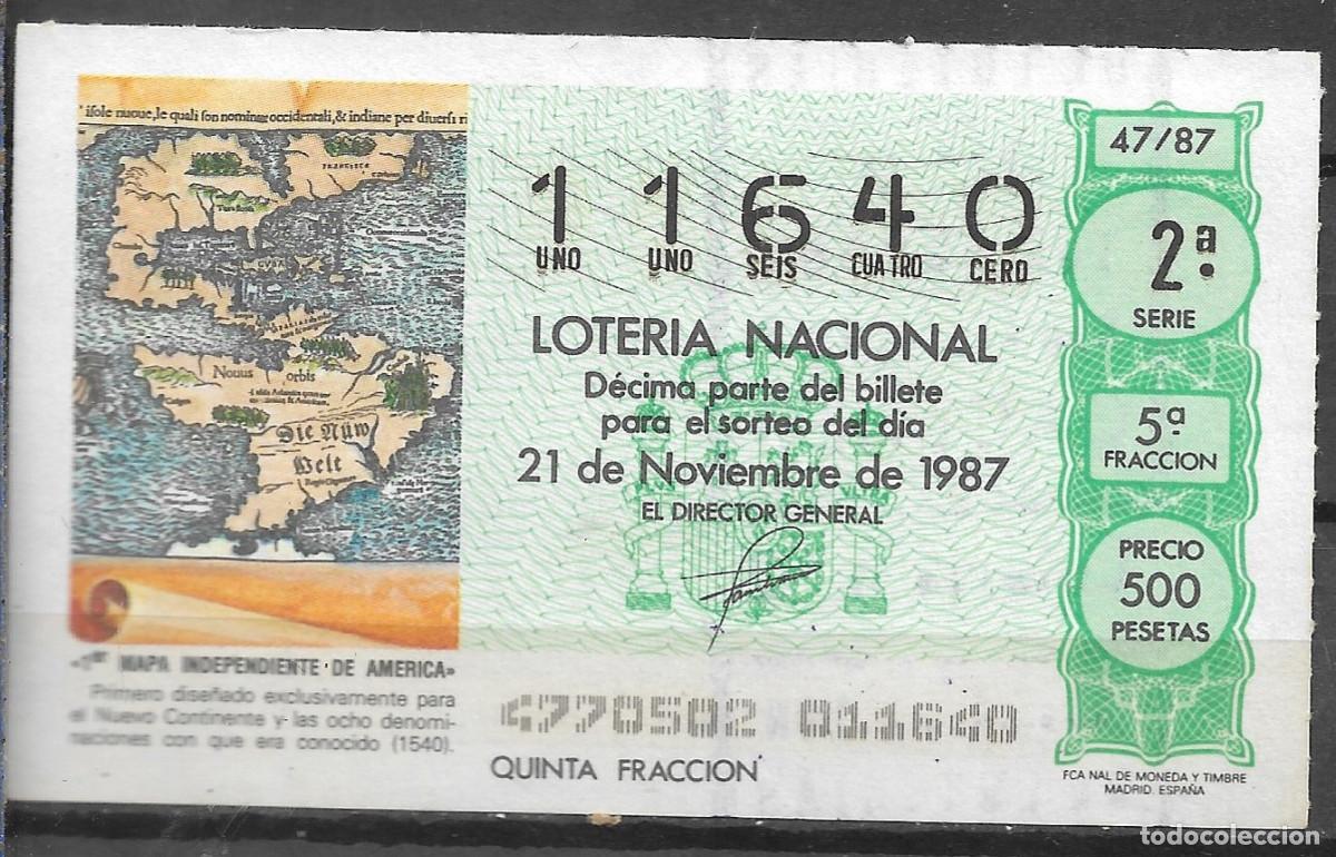 Loter&iacute;a Nacional: LOTERIA NACIONAL,21/11/1987.