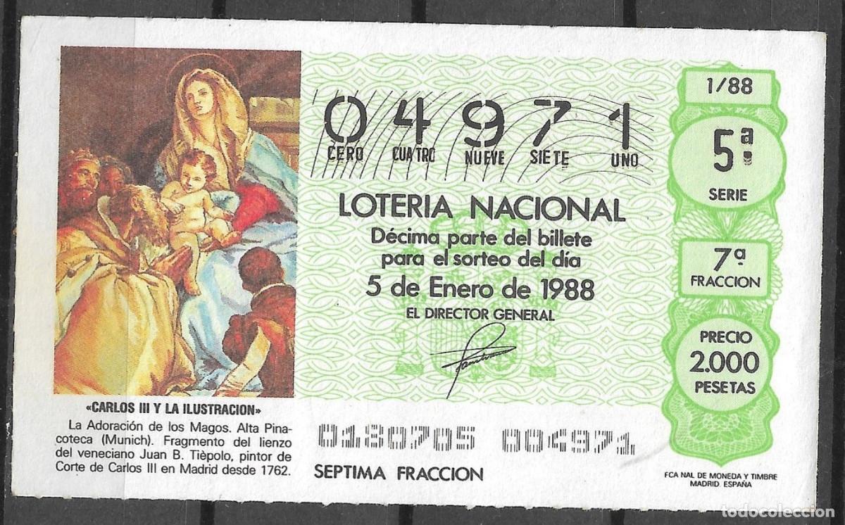 Loter&iacute;a Nacional: LOTERIA NACIONAL,05/01/1988.