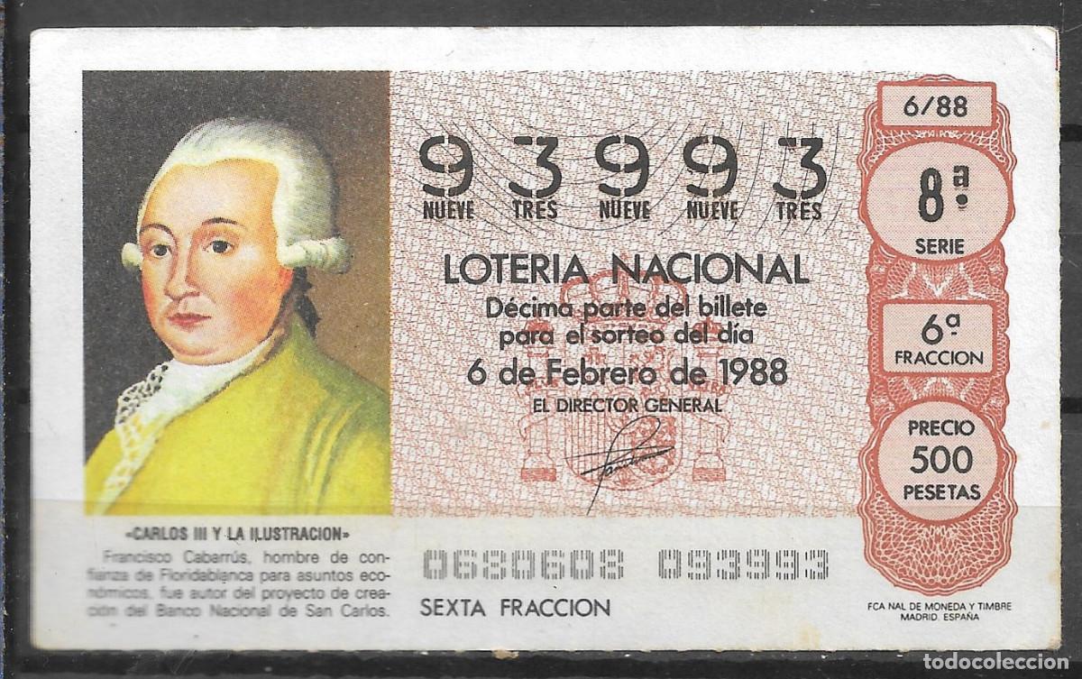 Loter&iacute;a Nacional: LOTERIA NACIONAL,05/01/1988.