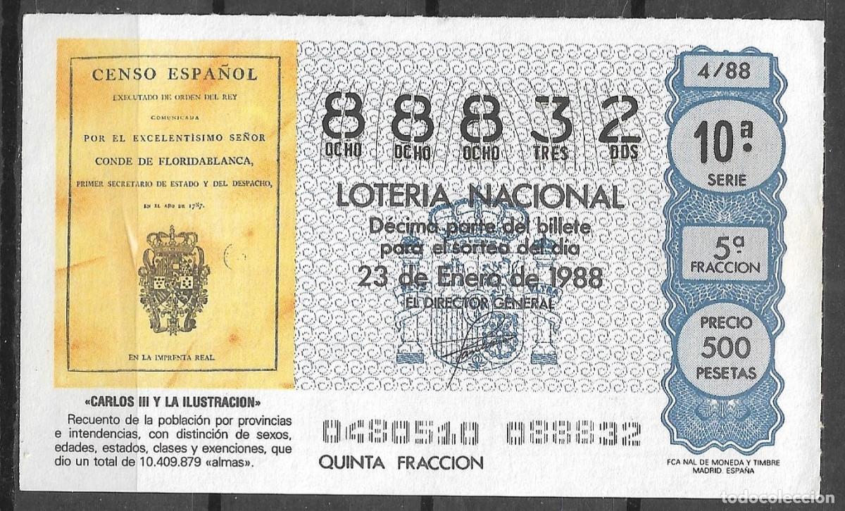 Loter&iacute;a Nacional: LOTERIA NACIONAL,23/01/1988.