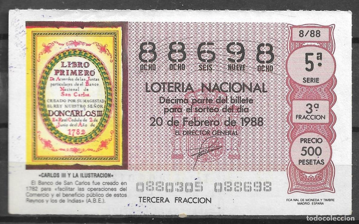 Loter&iacute;a Nacional: LOTERIA NACIONAL,20/02/1988.