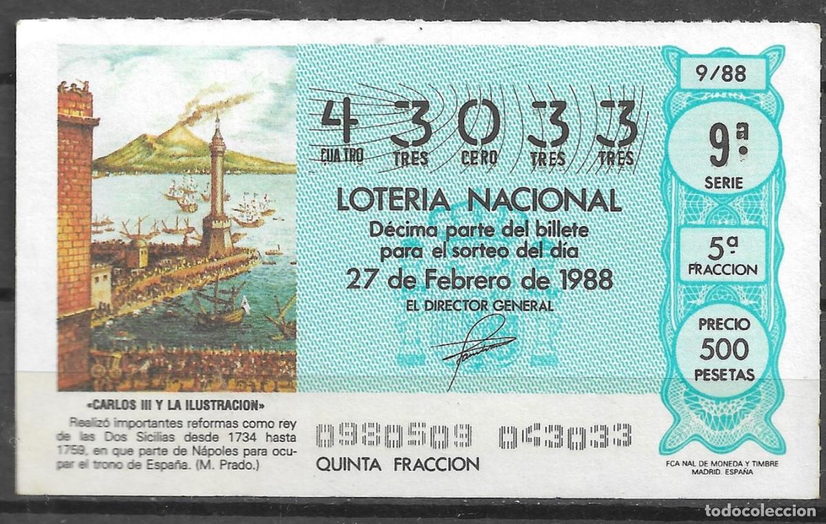 Loter&iacute;a Nacional: LOTERIA NACIONAL,27/02/1988.