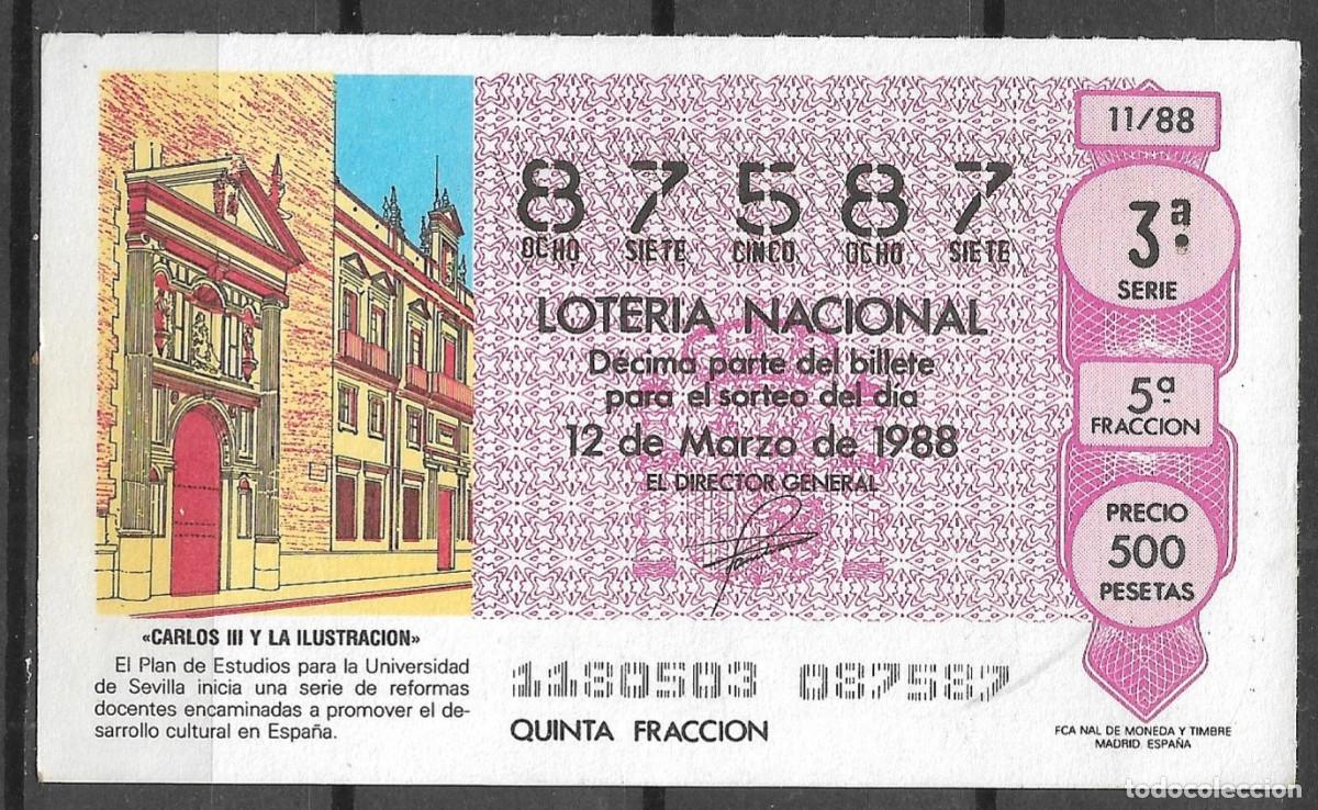Loter&iacute;a Nacional: LOTERIA NACIONAL,12/03/1988.