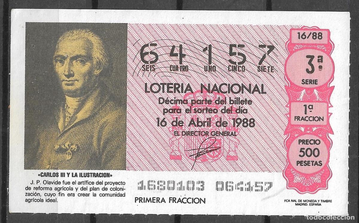 Loter&iacute;a Nacional: LOTERIA NACIONAL,16/04/1988.