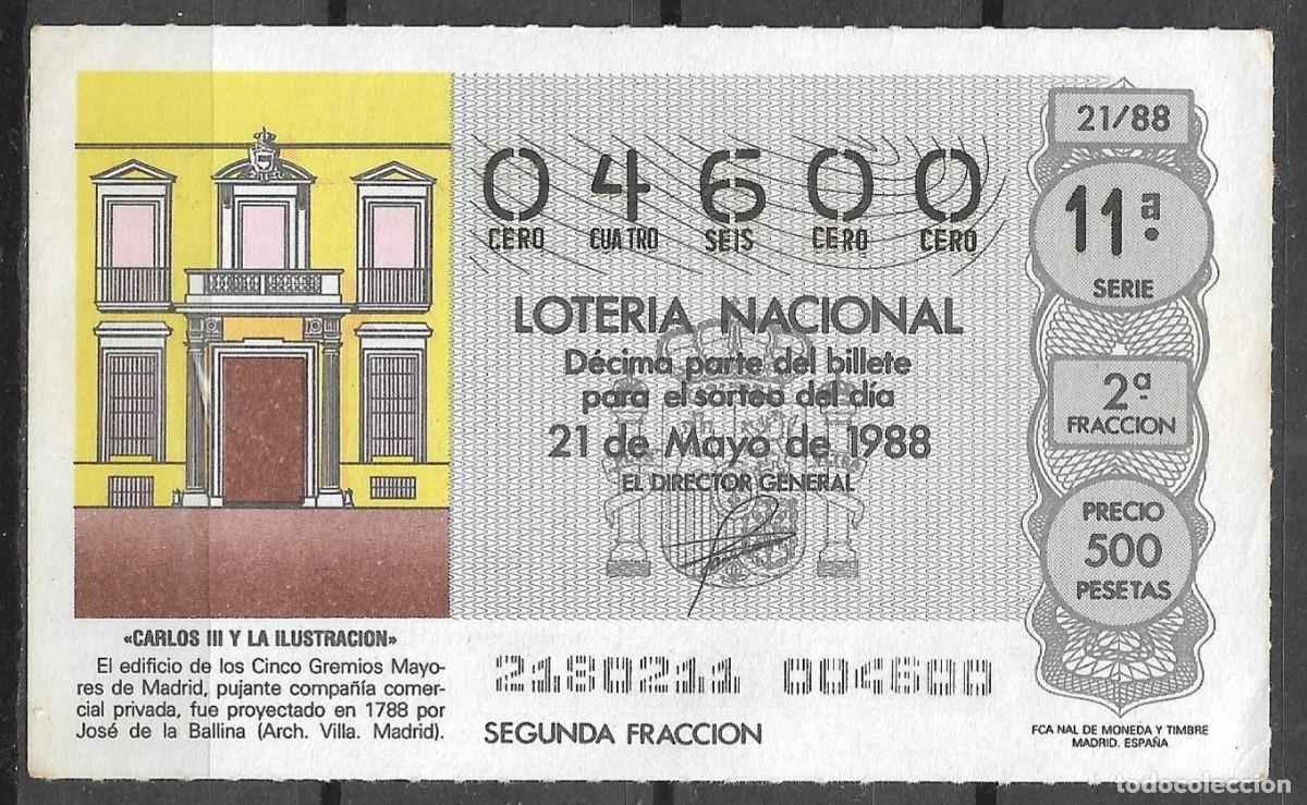 Loter&iacute;a Nacional: LOTERIA NACIONAL,21/05/1988.