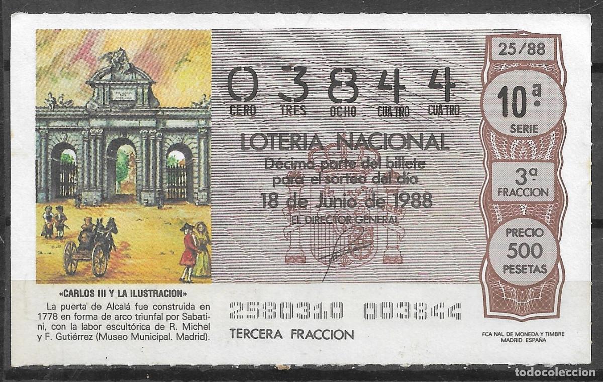 Loter&iacute;a Nacional: LOTERIA NACIONAL,18/06/1988.