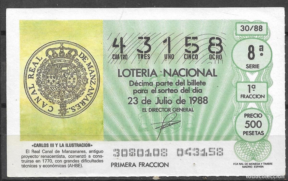 Loter&iacute;a Nacional: LOTERIA NACIONAL,23/07/1988.