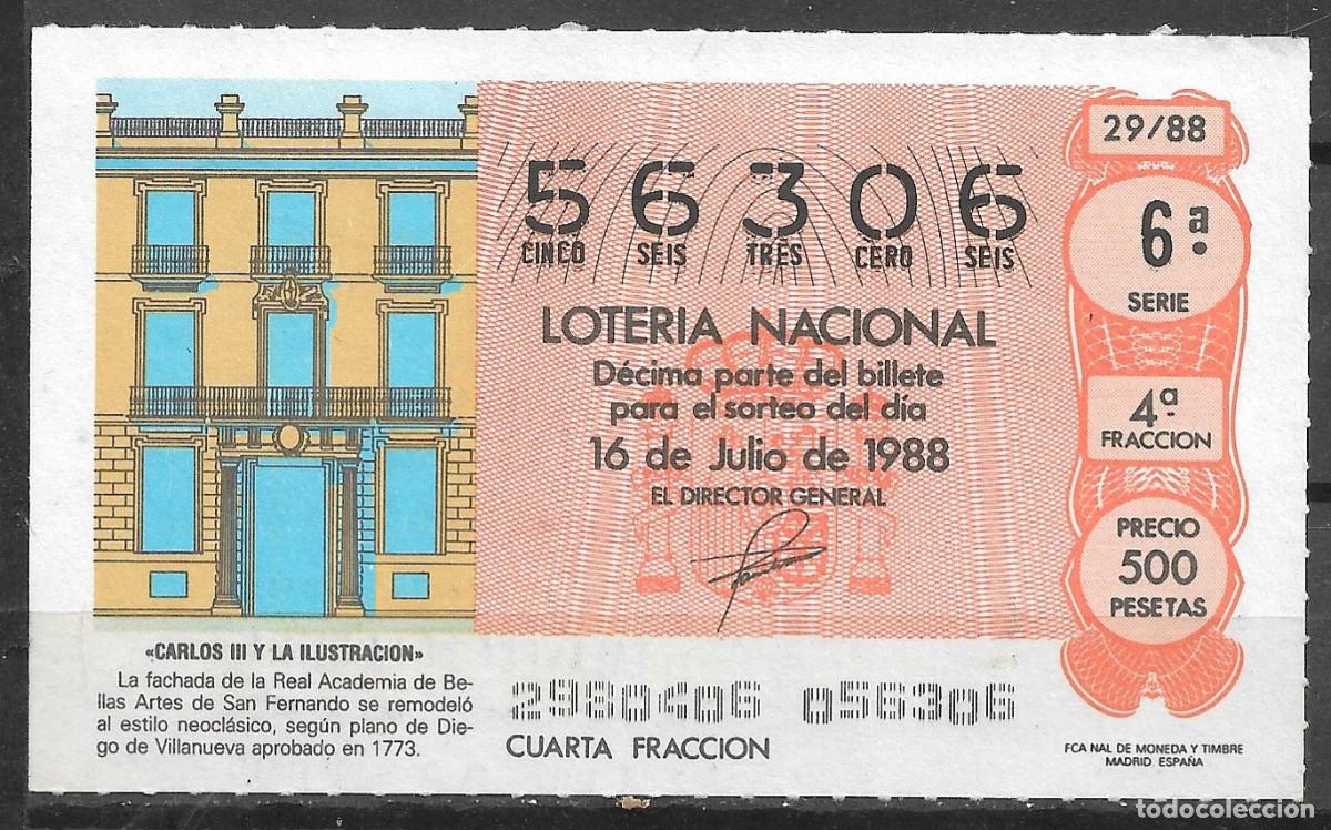 Loter&iacute;a Nacional: LOTERIA NACIONAL,16/07/1988.