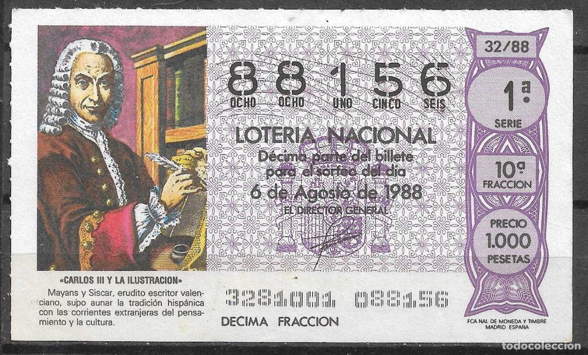 Loter&iacute;a Nacional: LOTERIA NACIONAL,06/08/1988.