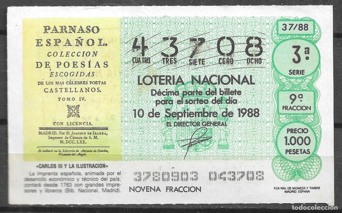 Loterie Nationale: LOTERIA NACIONAL,10/09/1988.