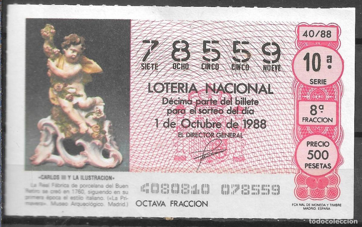 Loter&iacute;a Nacional: LOTERIA NACIONAL,01/10/1988.