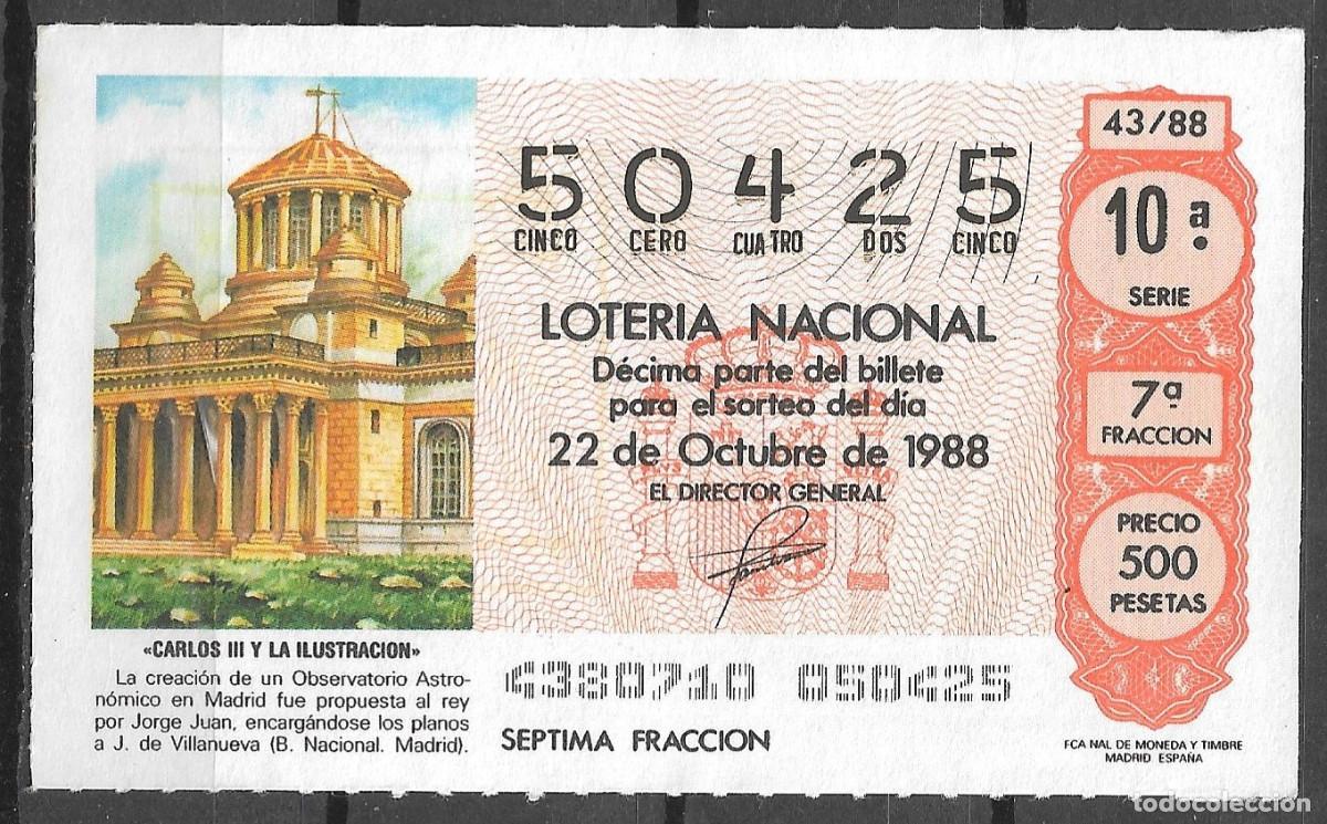 Loter&iacute;a Nacional: LOTERIA NACIONAL,22/10/1988.