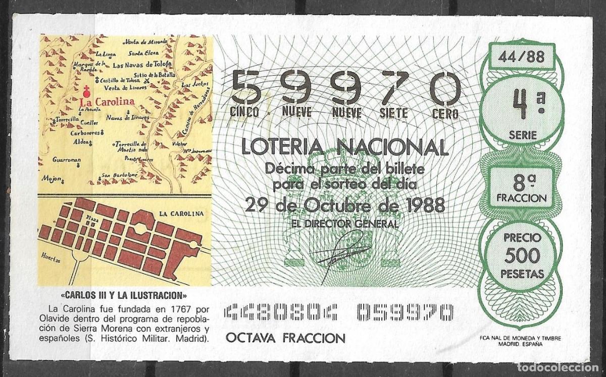Loter&iacute;a Nacional: LOTERIA NACIONAL,29/10/1988.