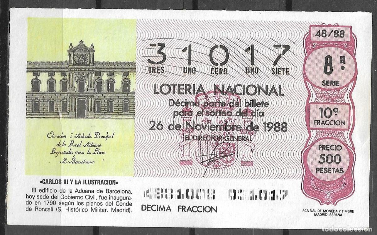 Loter&iacute;a Nacional: LOTERIA NACIONAL,26/11/1988.