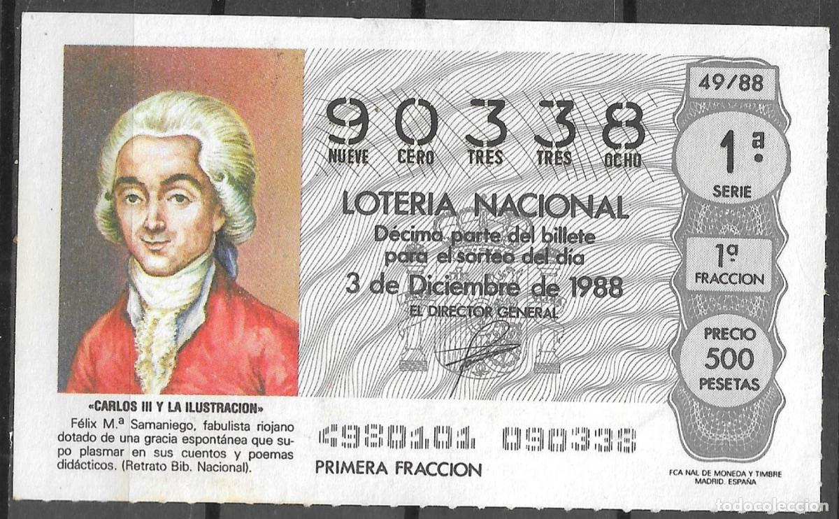 Loter&iacute;a Nacional: LOTERIA NACIONAL,03/12/1988.