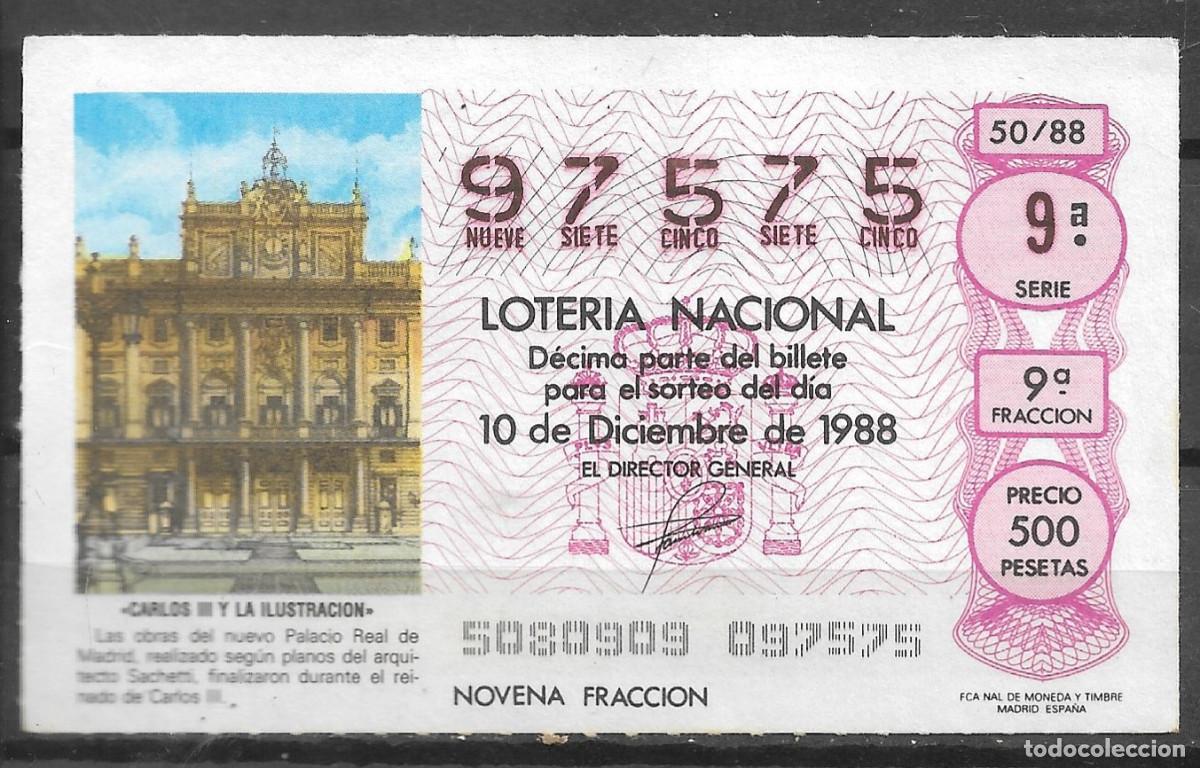 Loter&iacute;a Nacional: LOTERIA NACIONAL,10/12/1988.
