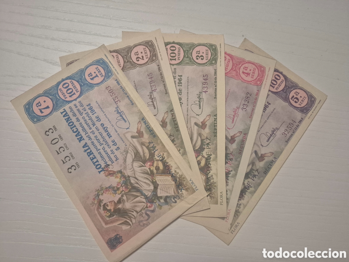 Loter&iacute;a Nacional: LOTERIA NACIONAL SORTEO 13 DE 1964 PERFECTO ESTADO SERIE COMPLETA