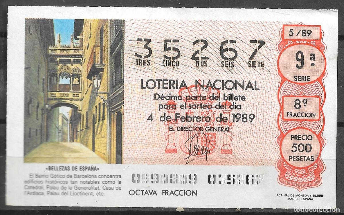 Loter&iacute;a Nacional: LOTERIA NACIONAL,04/02/1989.