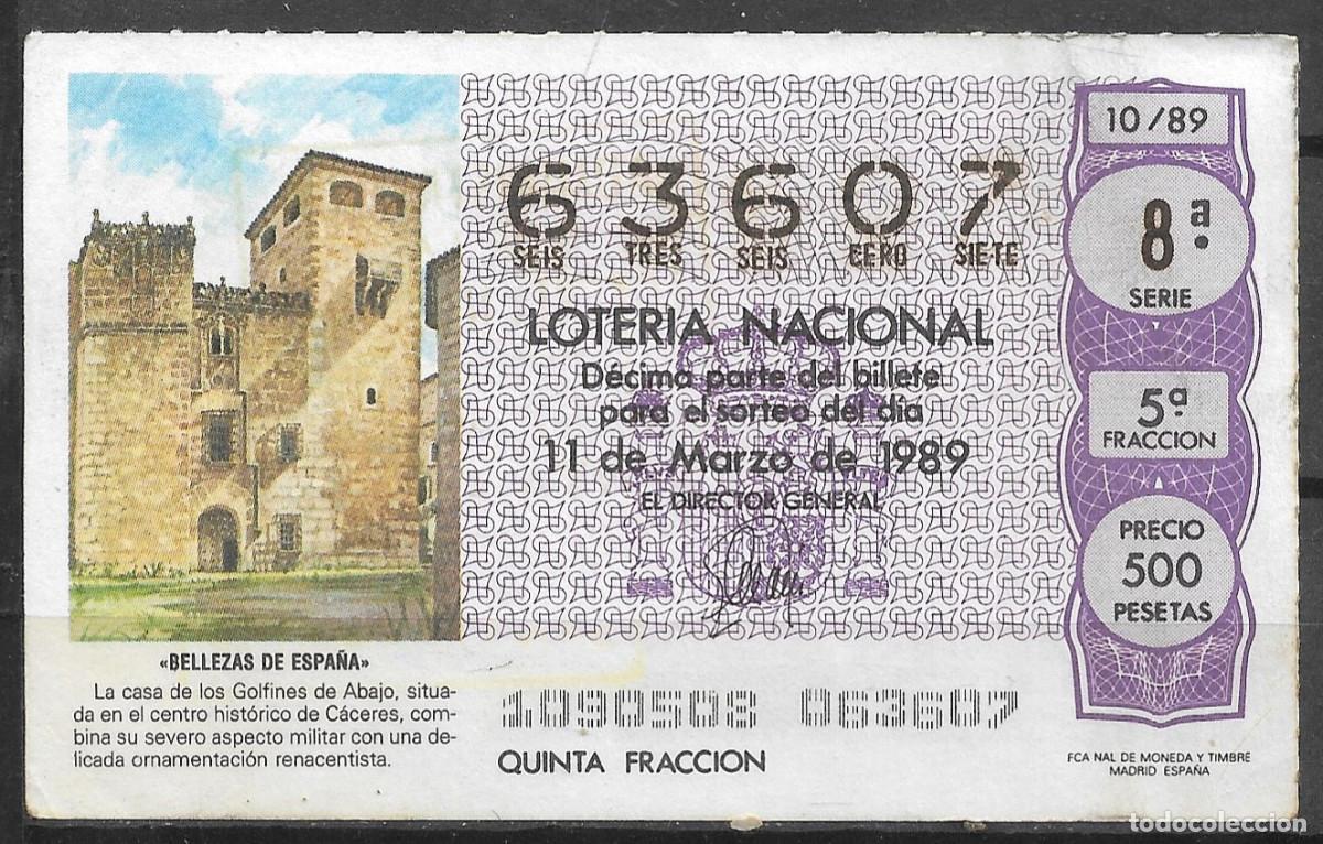 Loter&iacute;a Nacional: LOTERIA NACIONAL,11/03/1989.