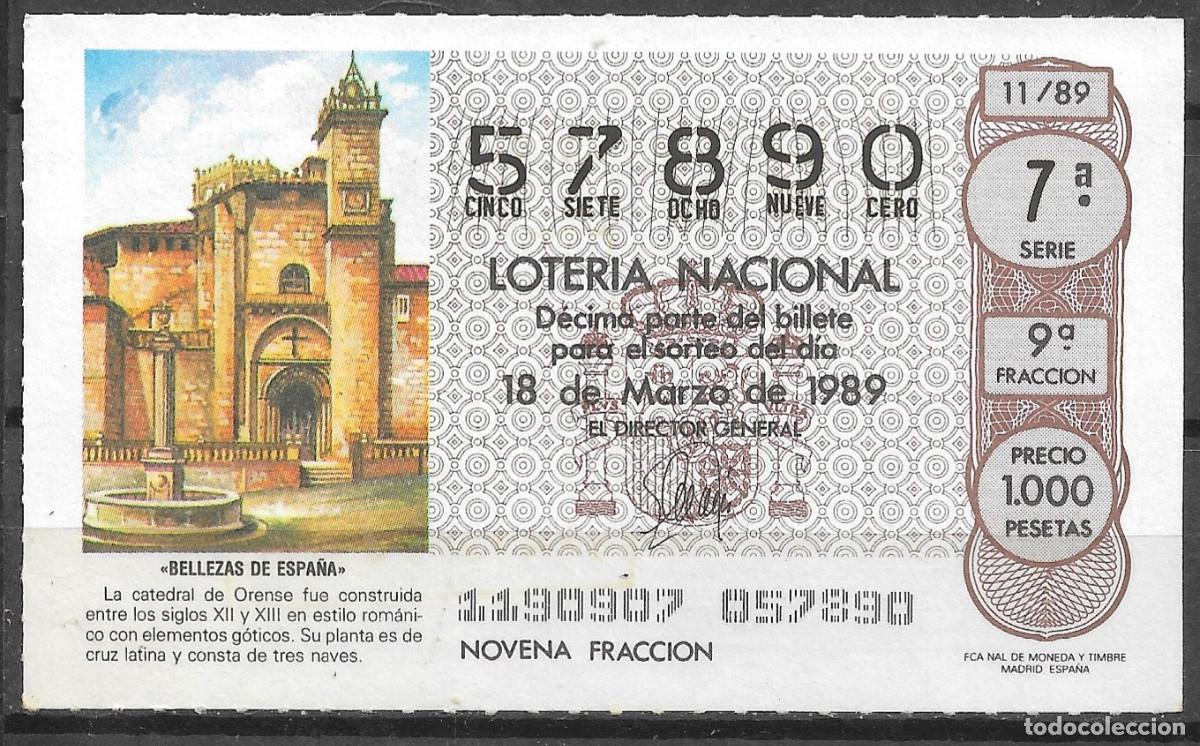 Loter&iacute;a Nacional: LOTERIA NACIONAL,18/03/1989.