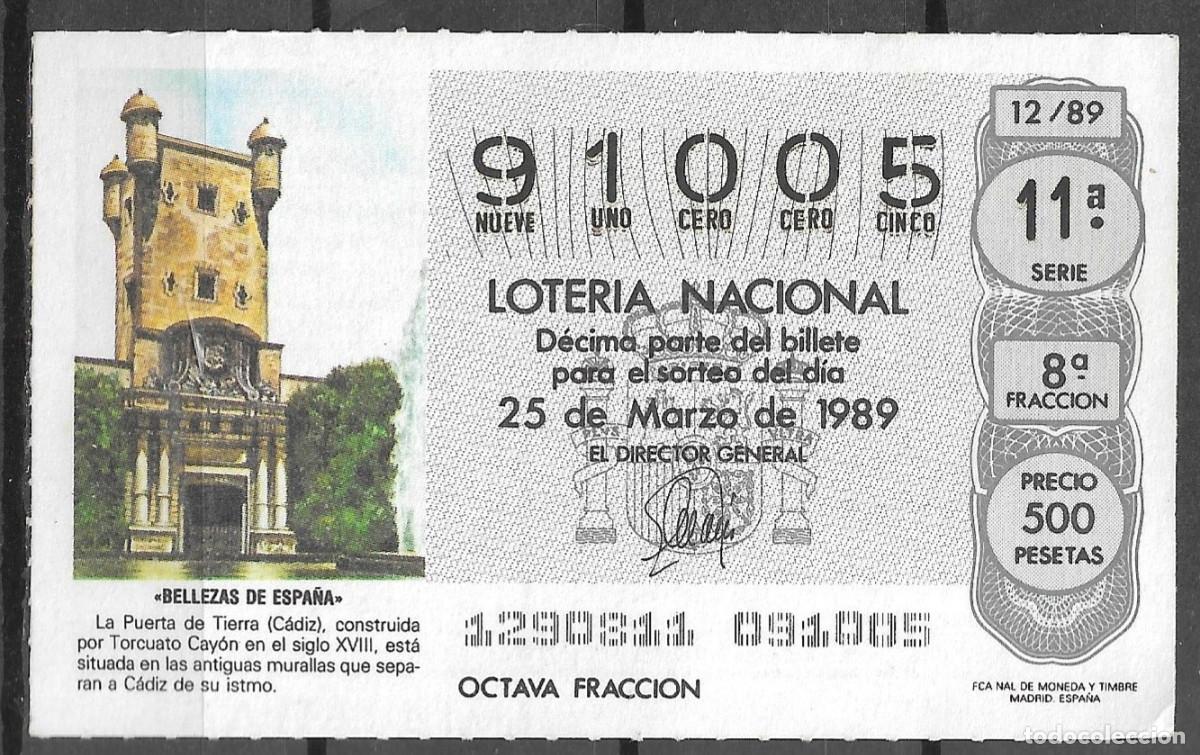 Loter&iacute;a Nacional: LOTERIA NACIONAL,25/03/1989.
