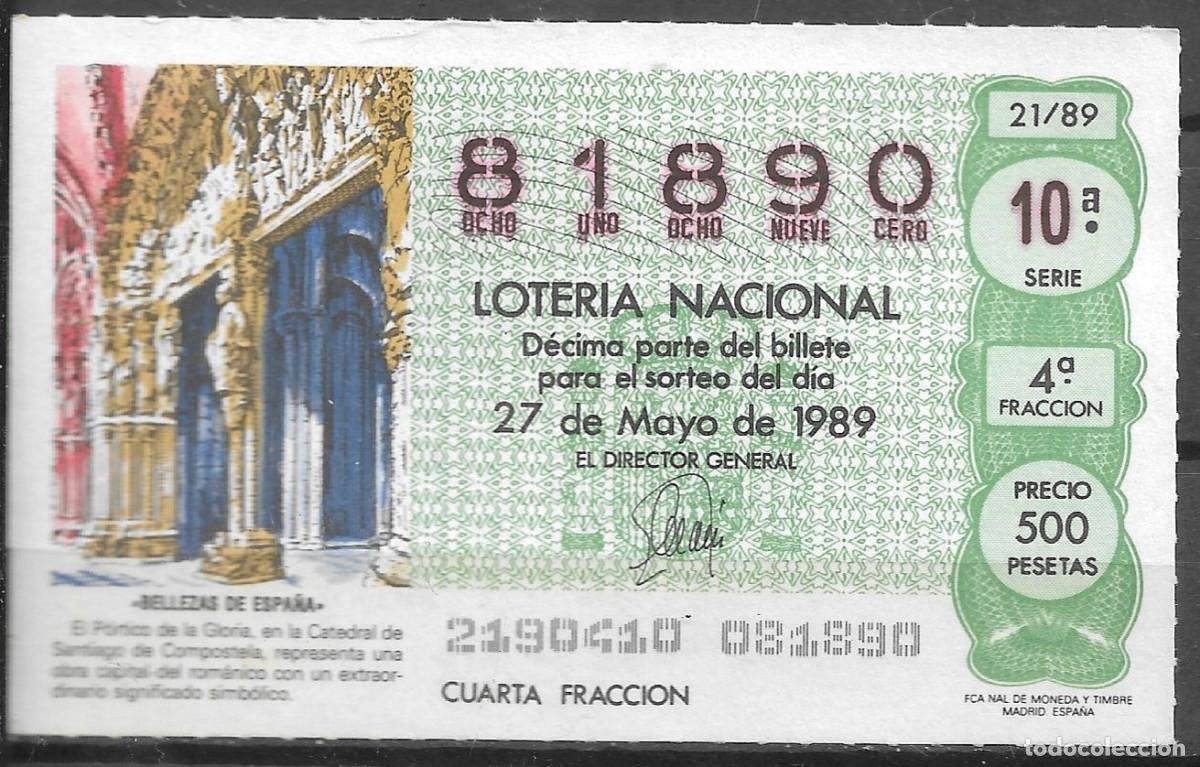 Loter&iacute;a Nacional: LOTERIA NACIONAL,27/05/1989.
