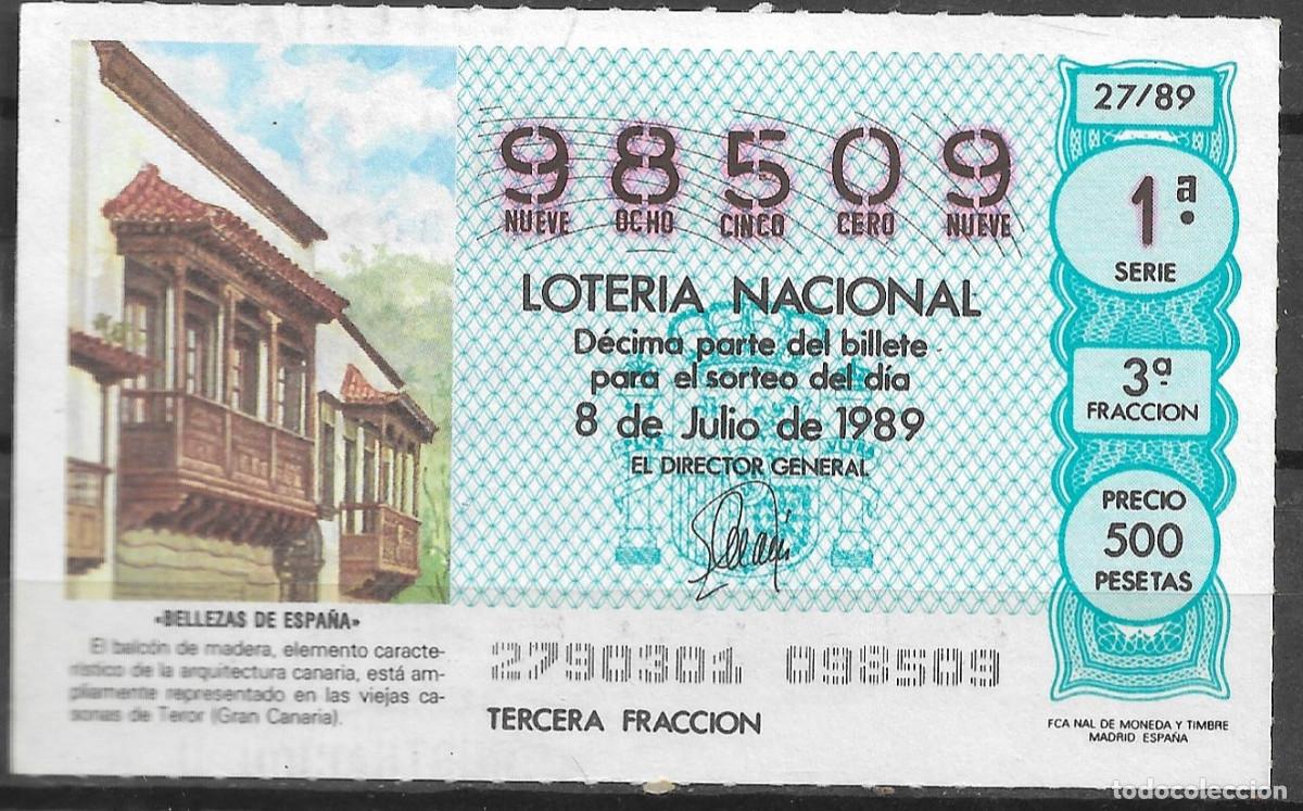Loter&iacute;a Nacional: LOTERIA NACIONAL,08/07/1989.