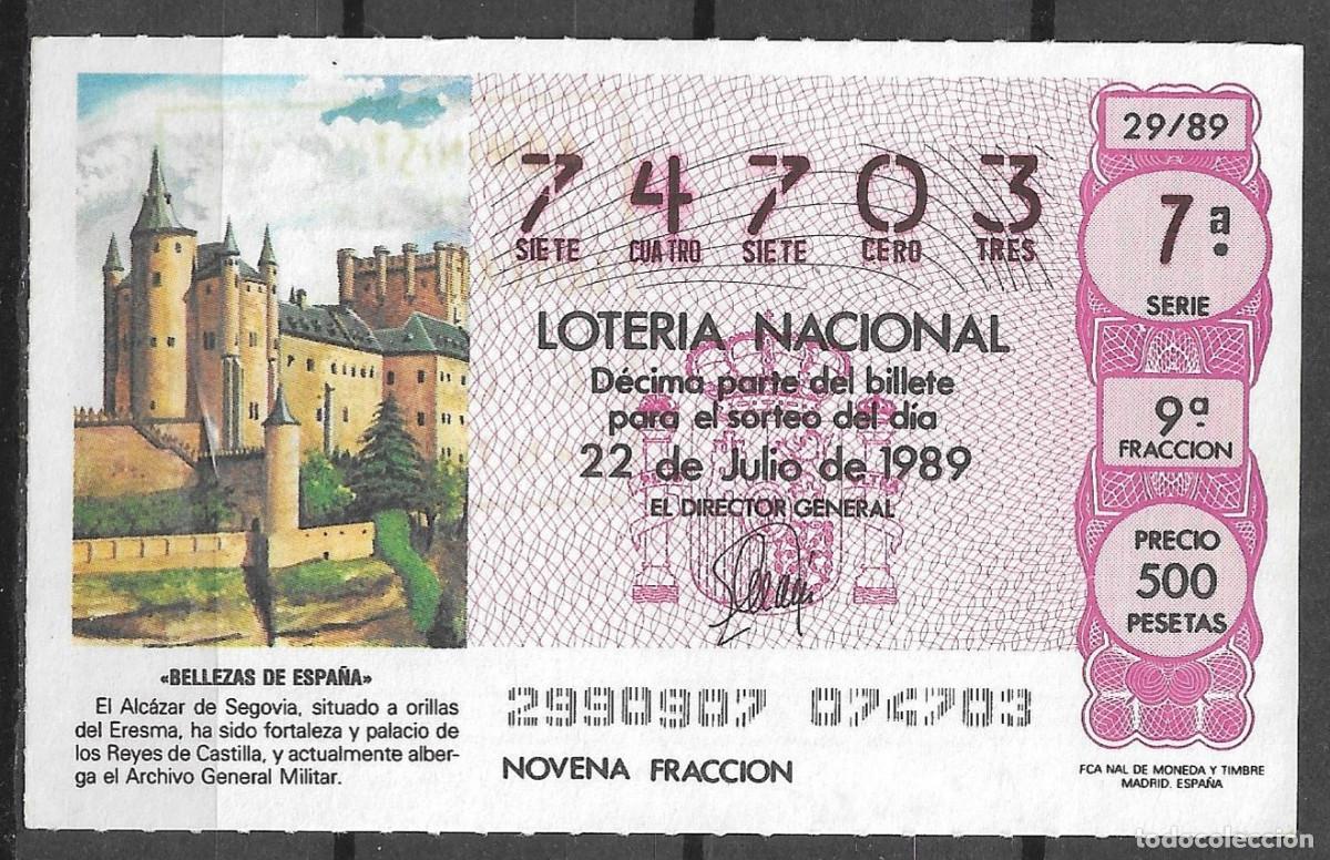Loter&iacute;a Nacional: LOTERIA NACIONAL,22/07/1989.