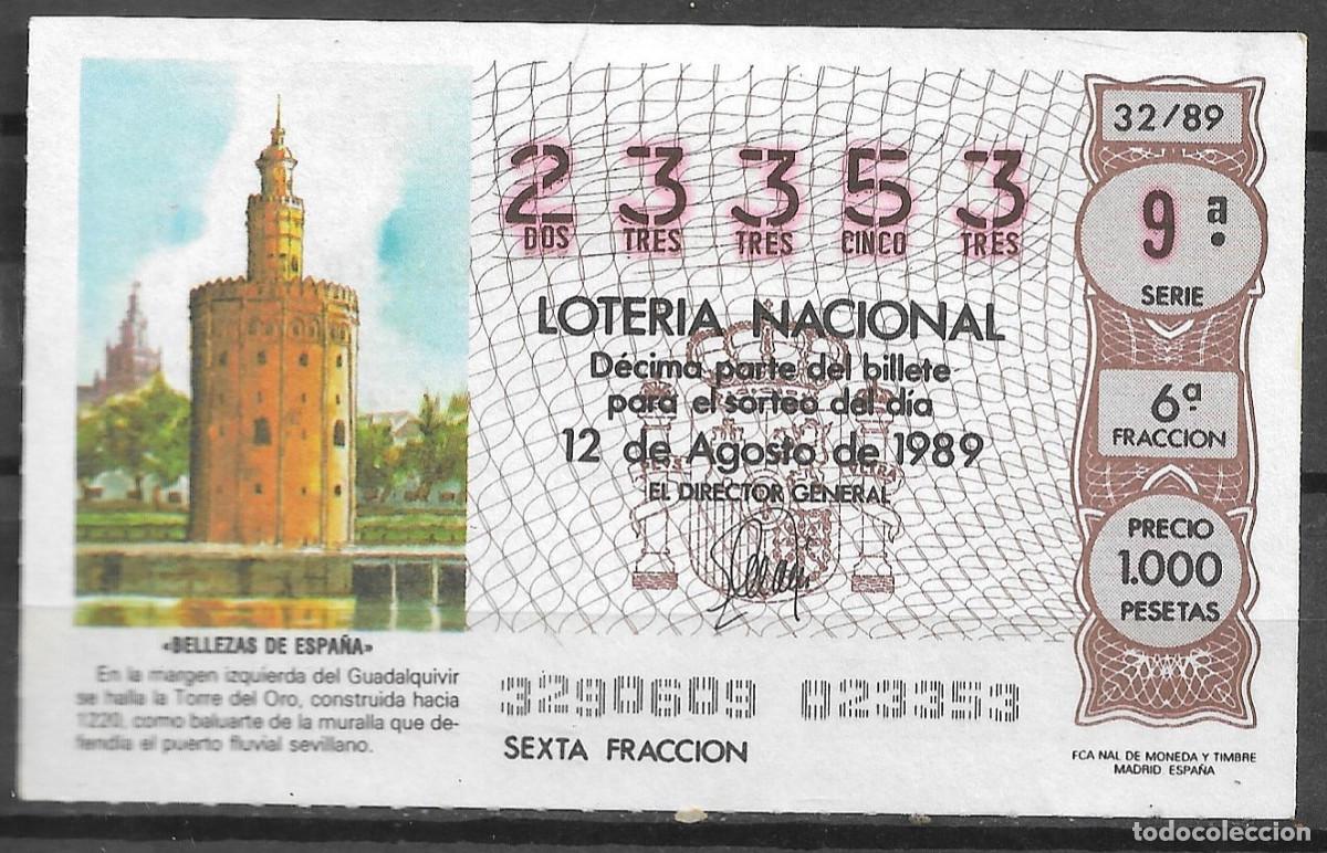 Loter&iacute;a Nacional: LOTERIA NACIONAL,12/08/1989.