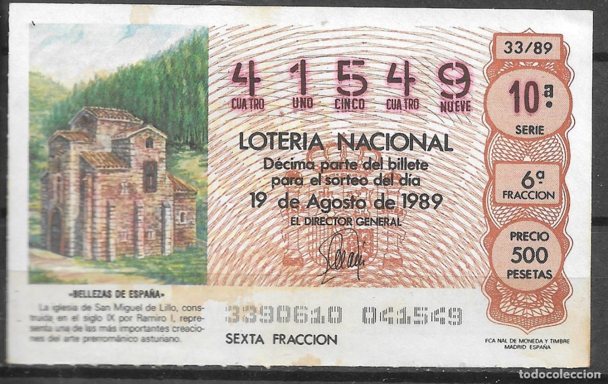 Loter&iacute;a Nacional: LOTERIA NACIONAL,19/08/1989.