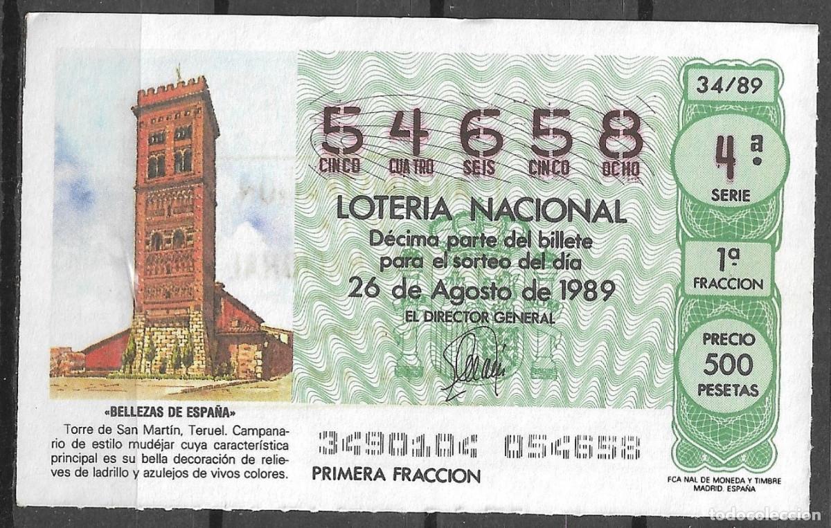 Loter&iacute;a Nacional: LOTERIA NACIONAL,26/08/1989.