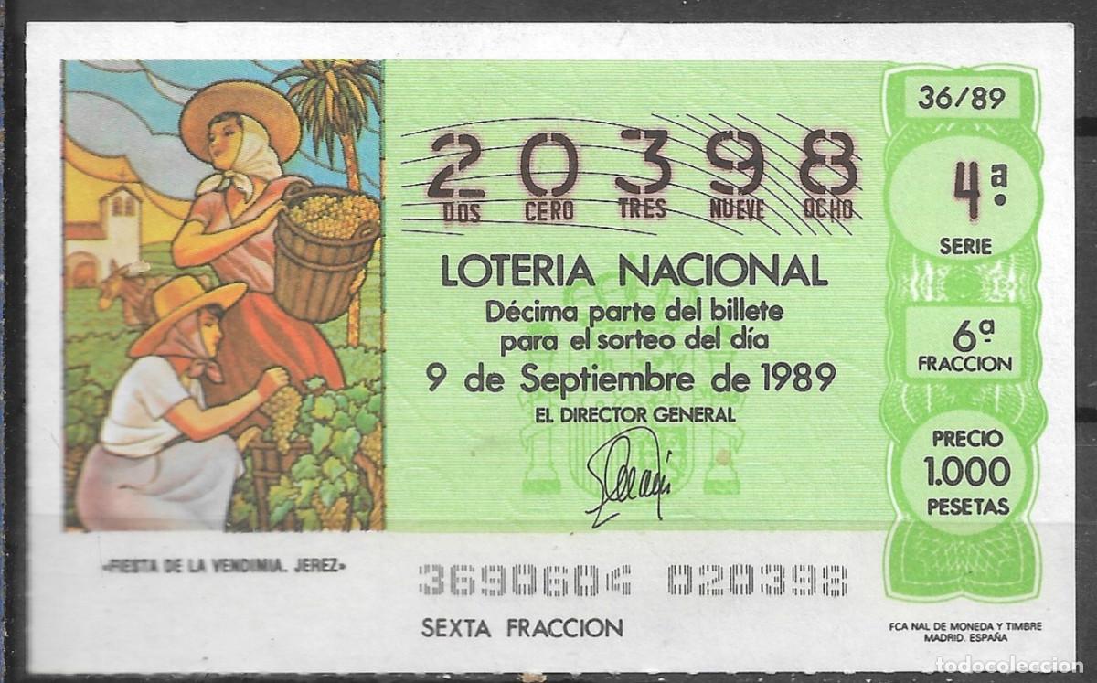 Loter&iacute;a Nacional: LOTERIA NACIONAL,09/09/1989.