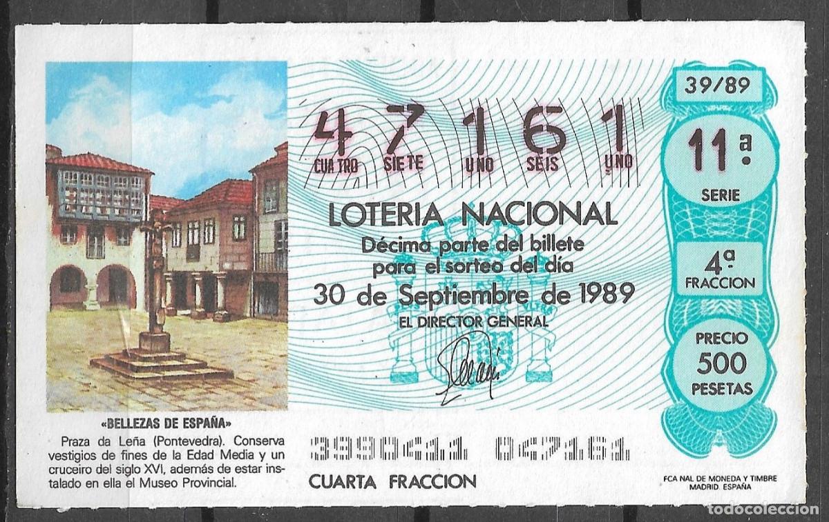 Loter&iacute;a Nacional: LOTERIA NACIONAL,30/09/1989.