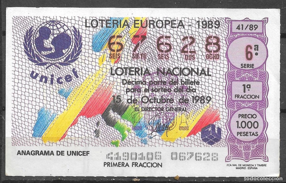 Loter&iacute;a Nacional: LOTERIA NACIONAL,15/10/1989.