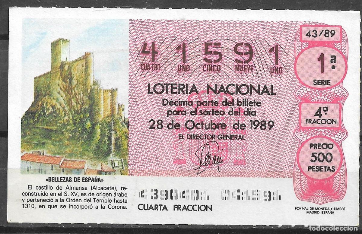 Loter&iacute;a Nacional: LOTERIA NACIONAL,28/10/1989.