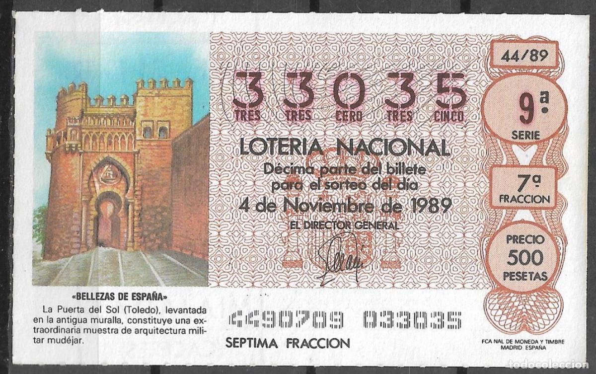 Loter&iacute;a Nacional: LOTERIA NACIONAL,04/11/1989.