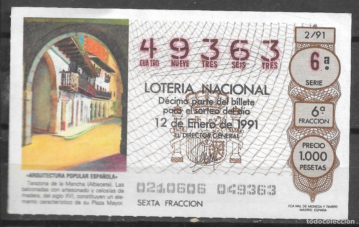 Loter&iacute;a Nacional: LOTERIA NACIONAL,12/01/1991.