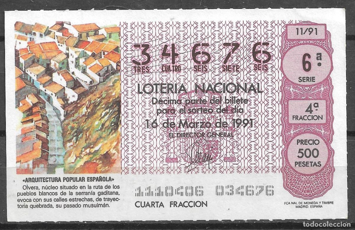 Loter&iacute;a Nacional: LOTERIA NACIONAL,16/03/1991.