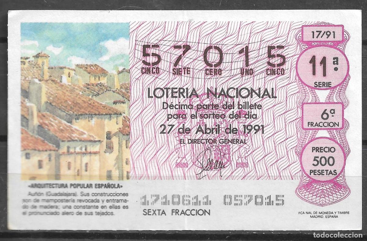 Loter&iacute;a Nacional: LOTERIA NACIONAL,27/04/1991.