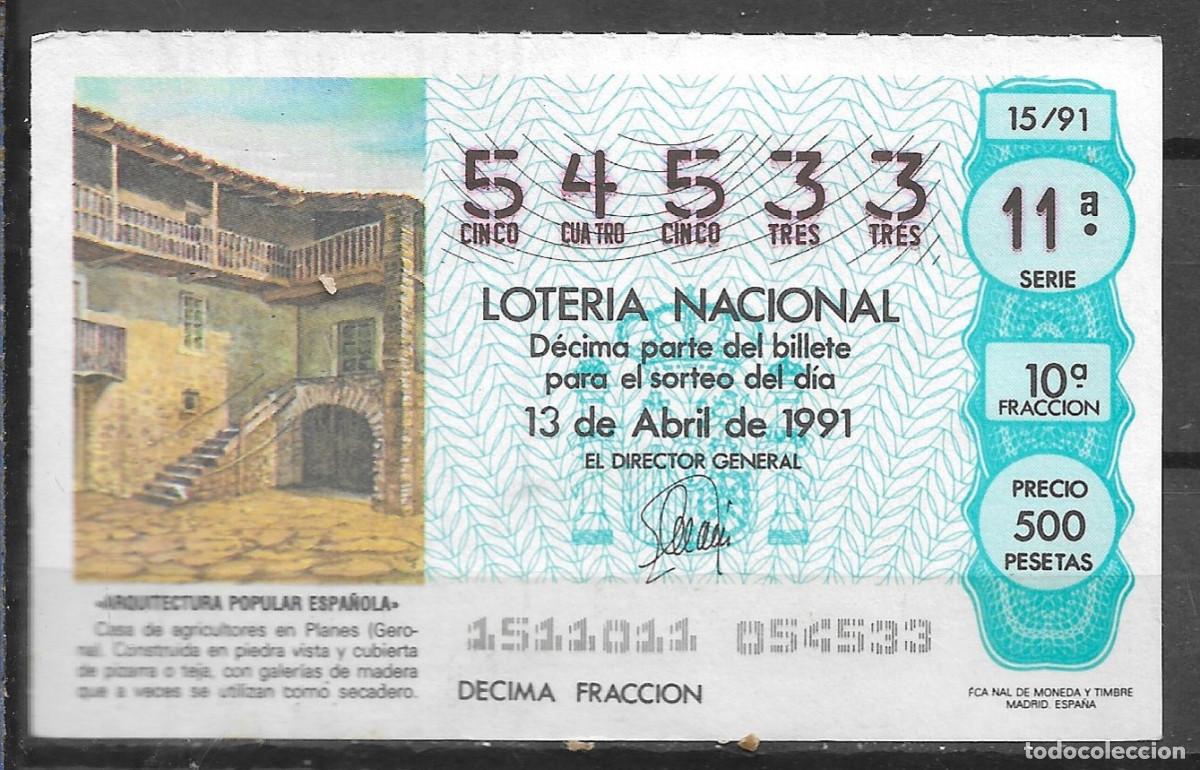 Loter&iacute;a Nacional: LOTERIA NACIONAL,13/04/1991.