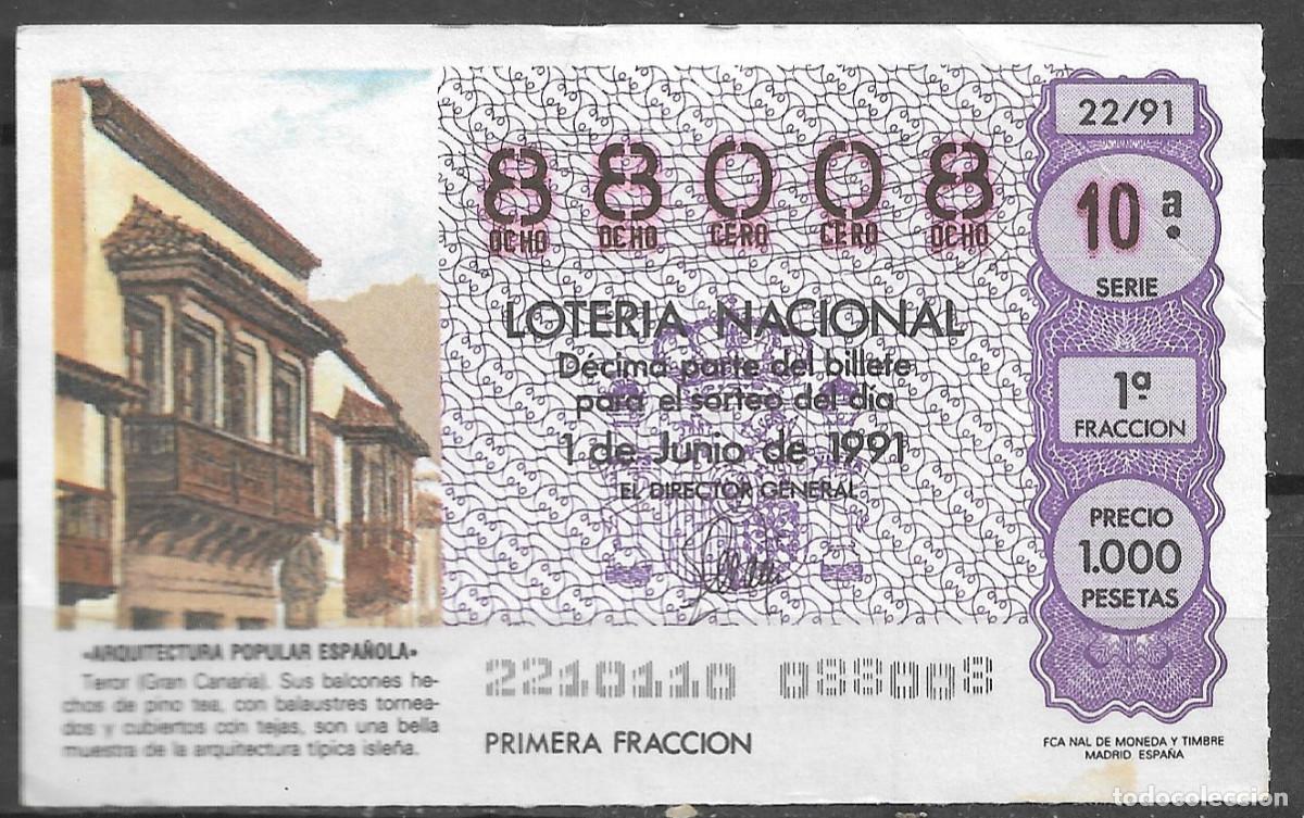 Loter&iacute;a Nacional: LOTERIA NACIONAL,01/06/1991.