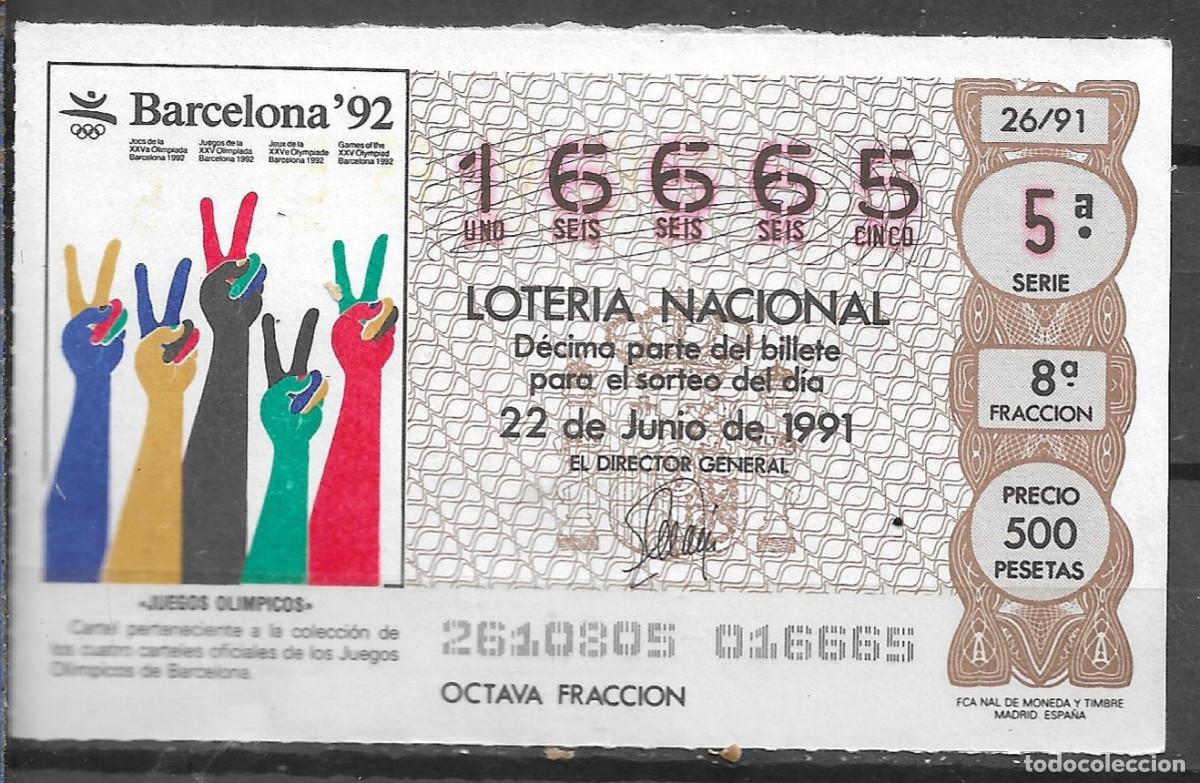 Loter&iacute;a Nacional: LOTERIA NACIONAL,22/06/1991.